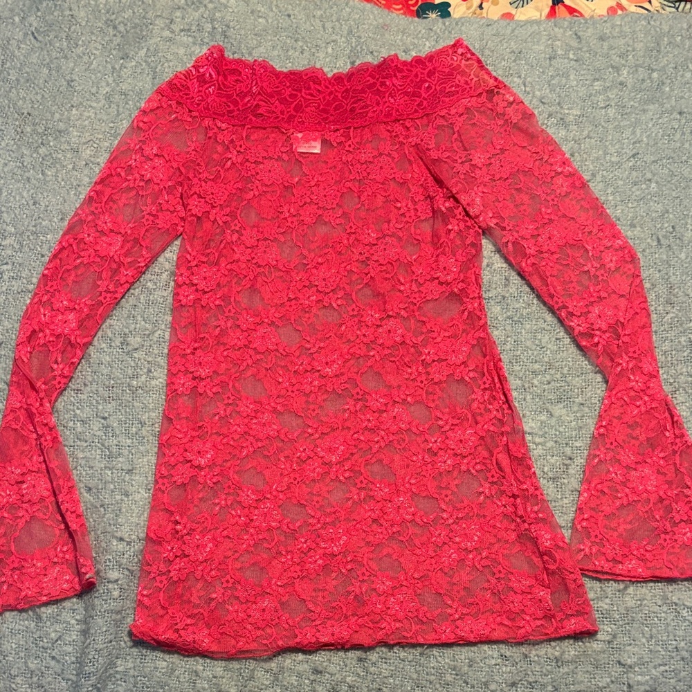 Max Rave Pink Lace Top - Picture 5 of 6